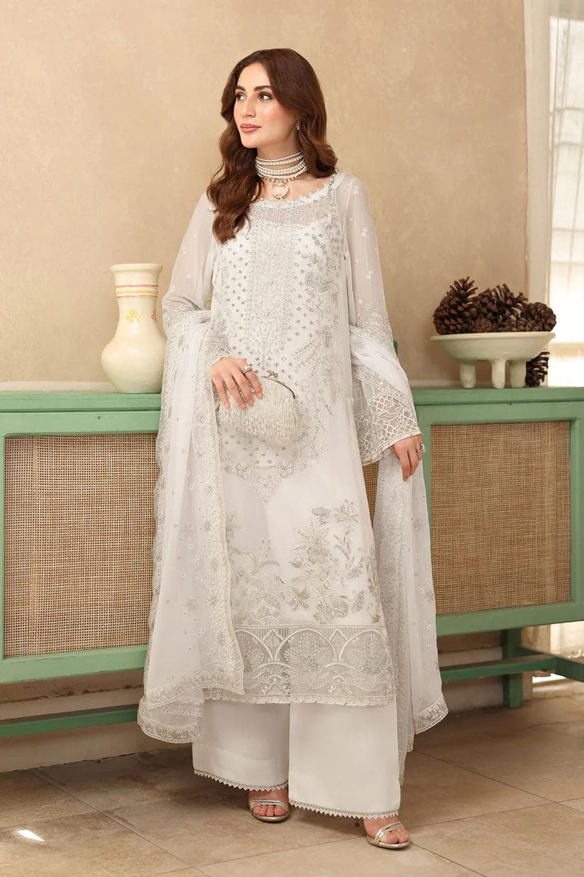 Ramsha Sonehri Unstitched Embroidered Chiffon