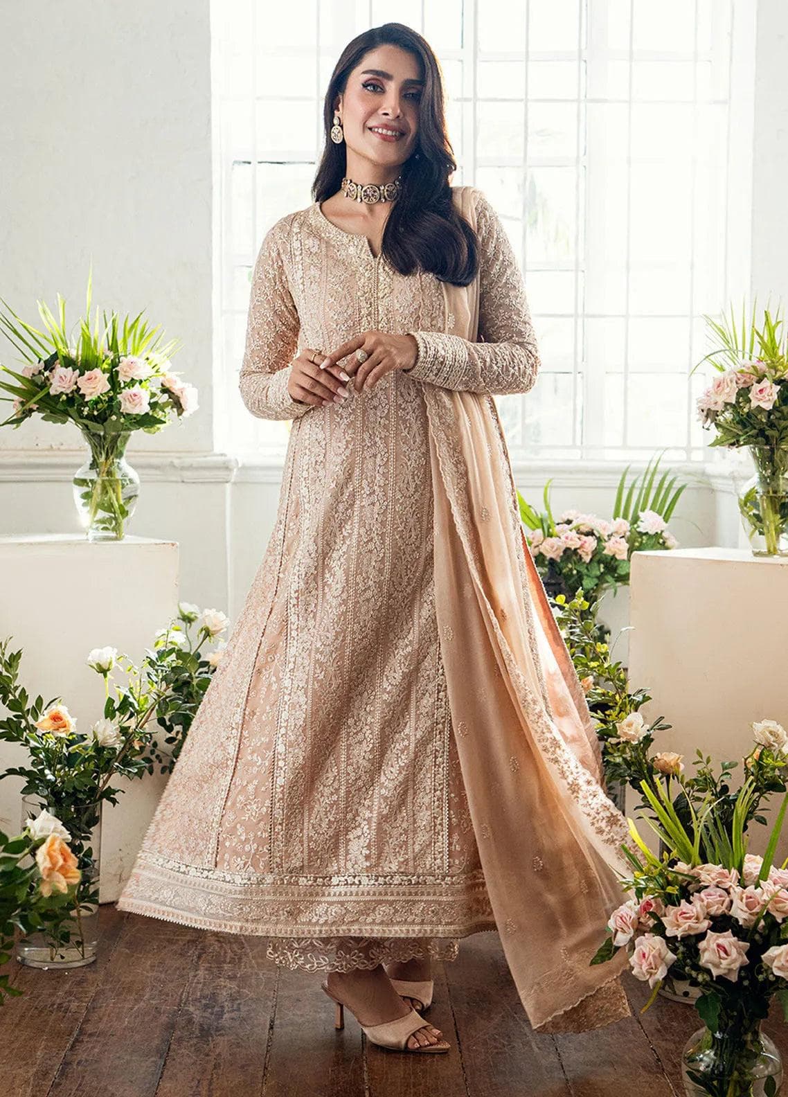 Luxe by Azure Embroidered Chiffon Suits Unstitched